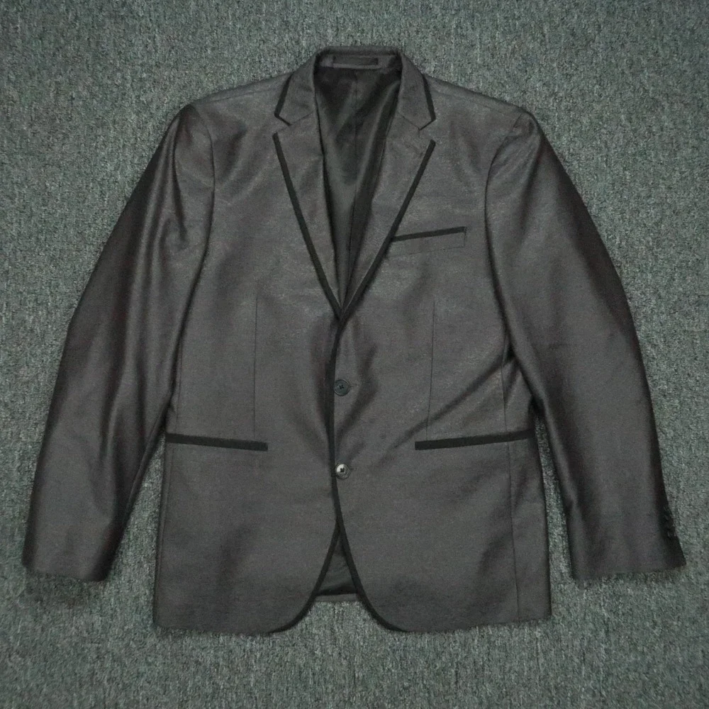 Kenneth Cole Reaction Mens 38S Gray Silver Sheen Sport Coat Jacket Formal